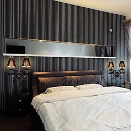 Applique da parete in cristallo nero, 2 lampadine E12/E14, 43 cm