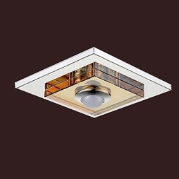 Plafoniera a filo in cristallo ambra 1 luce LED integrato
