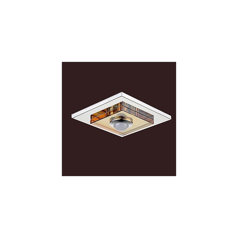Plafoniera a filo in cristallo ambra 1 luce LED integrato