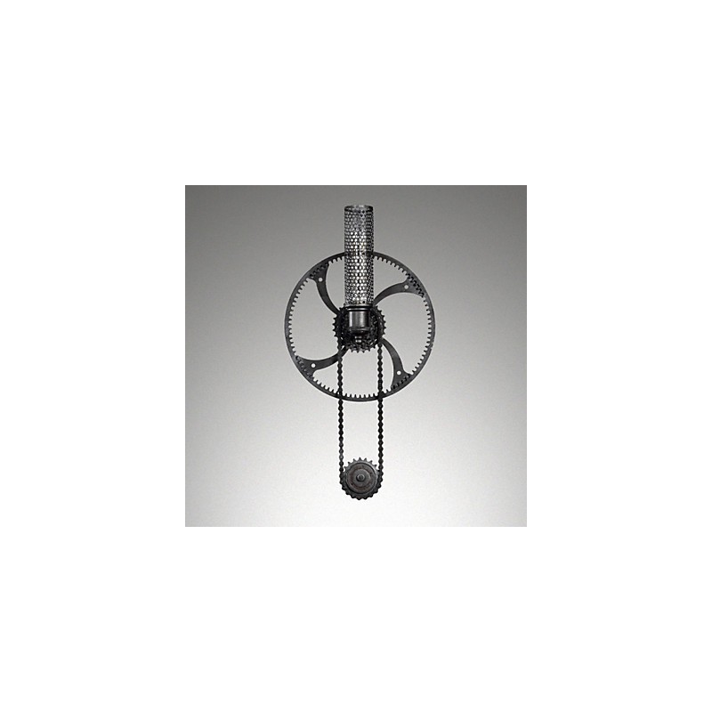 Applique da parete Grand Mercure Mount Loft in metallo nero stile industriale steampunk