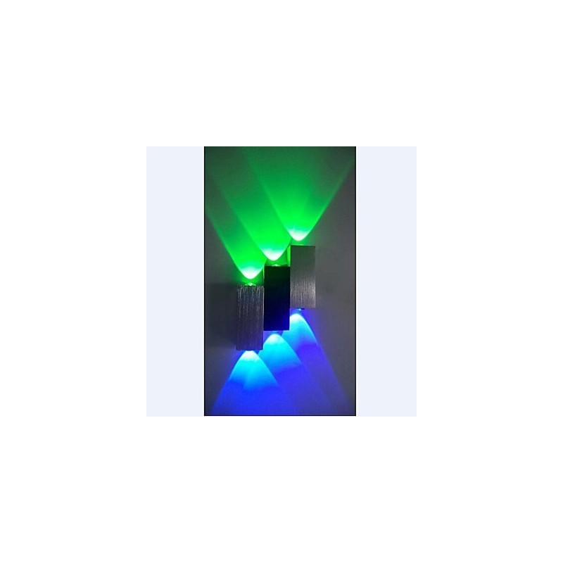 Applique da parete LED moderna contemporanea in metallo, finitura spazzolata, argento