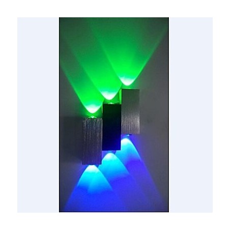 Applique da parete LED moderna contemporanea in metallo, finitura spazzolata, argento