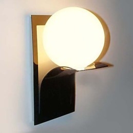Applique da bagno moderna in metallo e vetro con globo galvanosteggiato