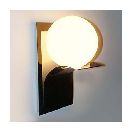 Applique da bagno moderna in metallo e vetro con globo galvanosteggiato