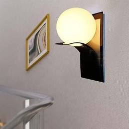 Applique da bagno moderna in metallo e vetro con globo galvanosteggiato