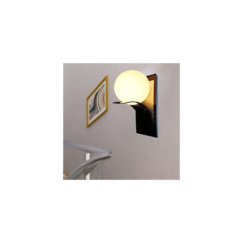 Applique da bagno moderna in metallo e vetro con globo galvanosteggiato