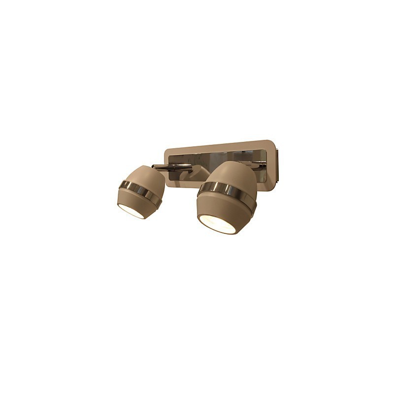 Applique da bagno moderna cromata sferica a 2 luci GU10