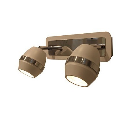Applique da bagno moderna cromata sferica a 2 luci GU10