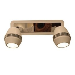 Applique da bagno moderna cromata sferica a 2 luci GU10
