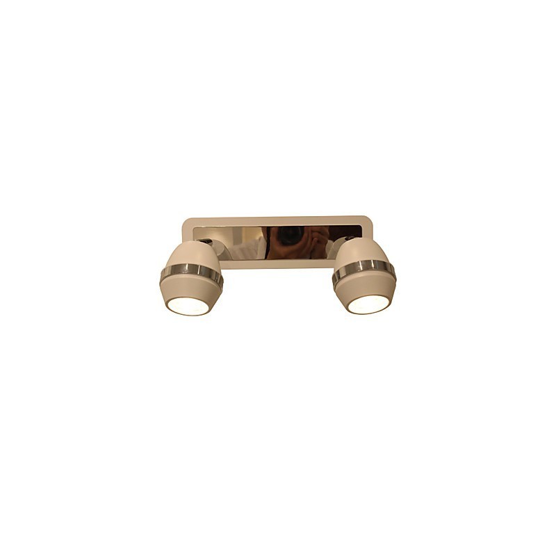Applique da bagno moderna cromata sferica a 2 luci GU10