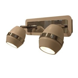 Applique da bagno moderna cromata sferica a 2 luci GU10