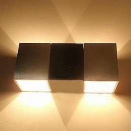 Applique da parete a filo mini moderna contemporanea in metallo, 2 LED