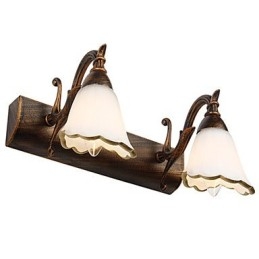 Applique da parete da bagno rustica/lodge Mini in metallo e vetro