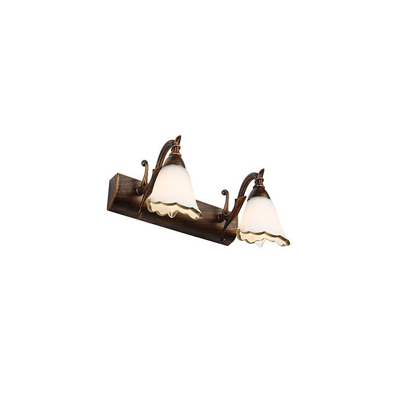 Applique da parete da bagno rustica/lodge Mini in metallo e vetro
