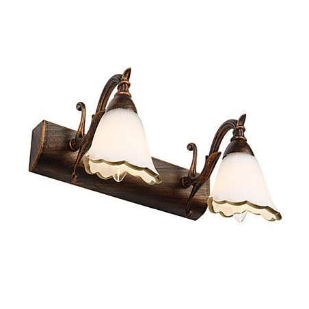 Applique da parete da bagno rustica/lodge Mini in metallo e vetro
