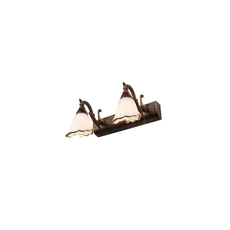 Applique da parete da bagno rustica/lodge Mini in metallo e vetro