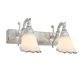 Applique da parete da bagno rustica/lodge Mini in metallo e vetro