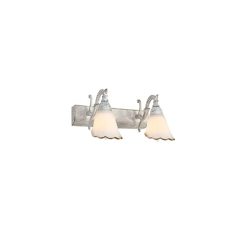 Applique da parete da bagno rustica/lodge Mini in metallo e vetro