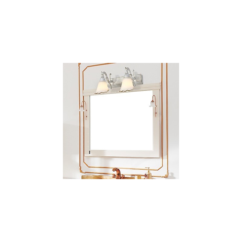 Applique da parete da bagno rustica/lodge Mini in metallo e vetro