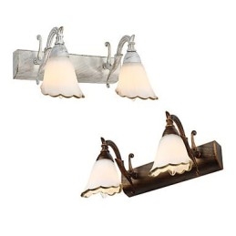 Applique da parete da bagno rustica/lodge Mini in metallo e vetro