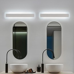Applique da bagno LED integrato moderno contemporaneo PVC bianco 60 cm