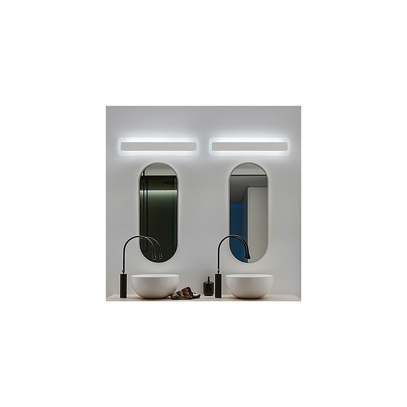 Applique da bagno LED integrato moderno contemporaneo PVC bianco 60 cm