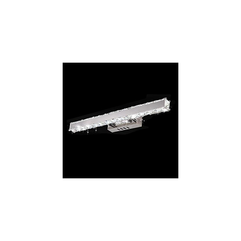 Applique da bagno moderna in metallo e cristallo, cromata, LED integrato 5 W