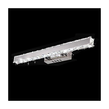 Applique da bagno moderna in metallo e cristallo, cromata, LED integrato 5 W