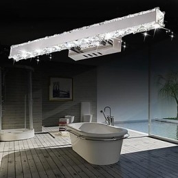 Applique da bagno moderna in metallo e cristallo, cromata, LED integrato 5 W