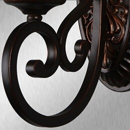 Applique da parete vintage 1 luce in resina con paralume in vetro beige