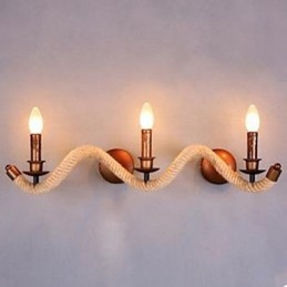 Applique da parete in corda intrecciata per balcone, 78 x 24 x 24 cm, attacco E12/E14