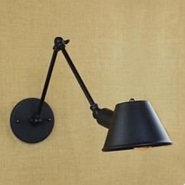 Applique da parete decorativa a braccio lungo in metallo nero