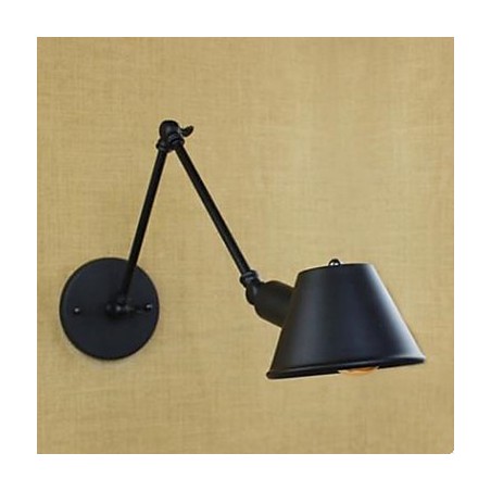 Applique da parete decorativa a braccio lungo in metallo nero
