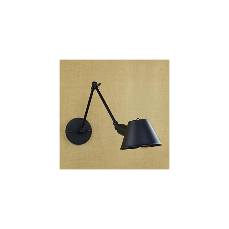 Applique da parete decorativa a braccio lungo in metallo nero