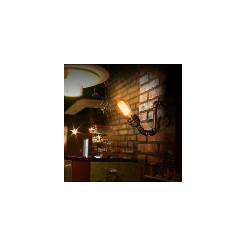 Applique da parete vintage Edison industriale stile American Village Loft in ottone antico