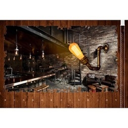 Applique da parete vintage Edison industriale stile American Village Loft in ottone antico