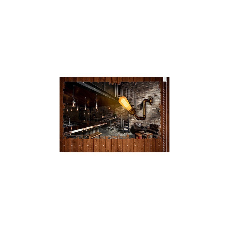 Applique da parete vintage Edison industriale stile American Village Loft in ottone antico