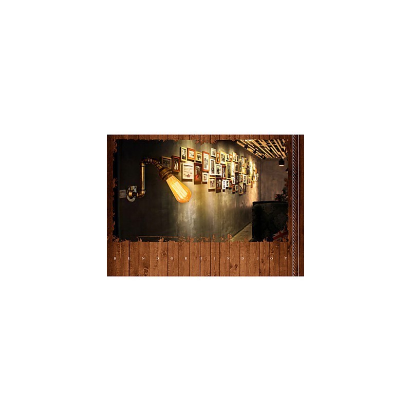 Applique da parete vintage Edison industriale stile American Village Loft in ottone antico