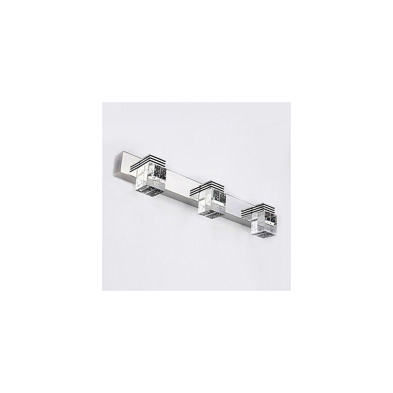 Applique da parete LED per bagno in cristallo stile moderno metallo 9W