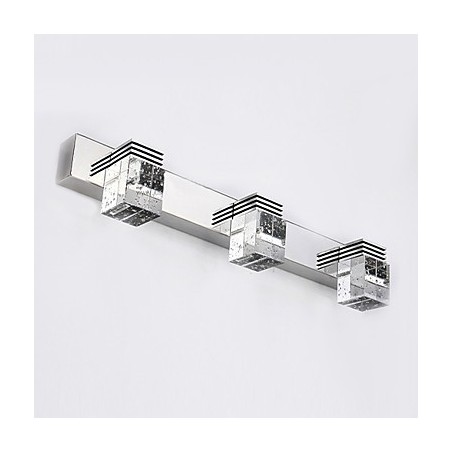 Applique da parete LED per bagno in cristallo stile moderno metallo 9W