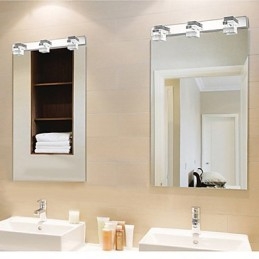 Applique da parete LED per bagno in cristallo stile moderno metallo 9W
