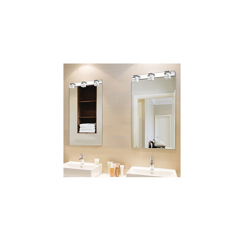 Applique da parete LED per bagno in cristallo stile moderno metallo 9W