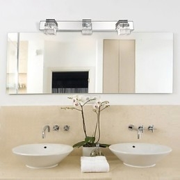 Applique da parete LED per bagno in cristallo stile moderno metallo 9W