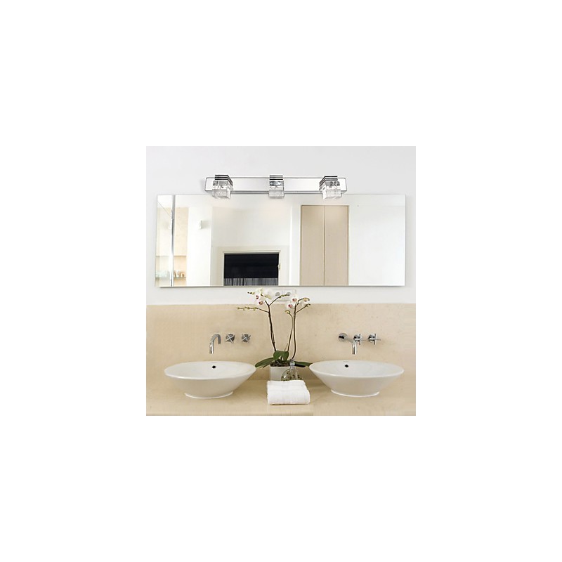 Applique da parete LED per bagno in cristallo stile moderno metallo 9W