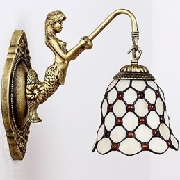 Applique da parete in vetro e metallo stile europeo rurale