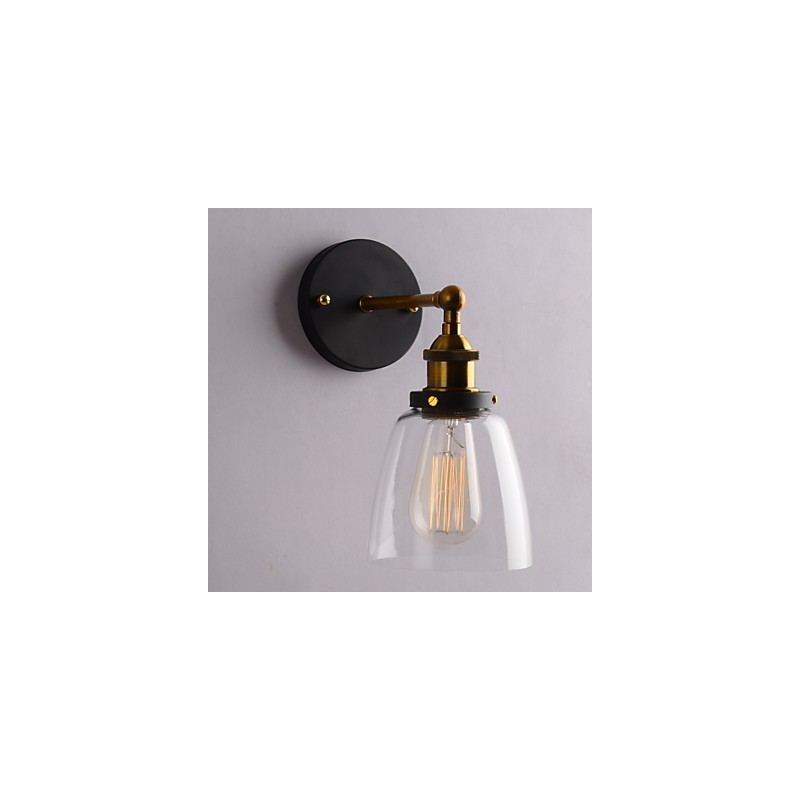 Applique da parete mini tradizionale classica in metallo bronzo