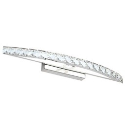Lampada specchio bagno LED integrato 54 cm acciaio inox e cristallo
