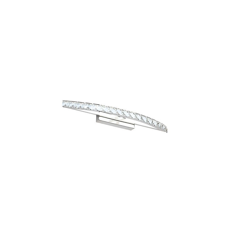 Lampada specchio bagno LED integrato 54 cm acciaio inox e cristallo