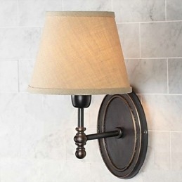 Applique da parete in tessuto stile nordico rurale marrone e beige 32 cm E26/E27
