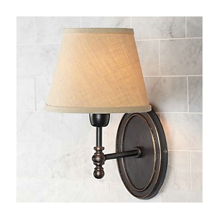 Applique da parete in tessuto stile nordico rurale marrone e beige 32 cm E26/E27